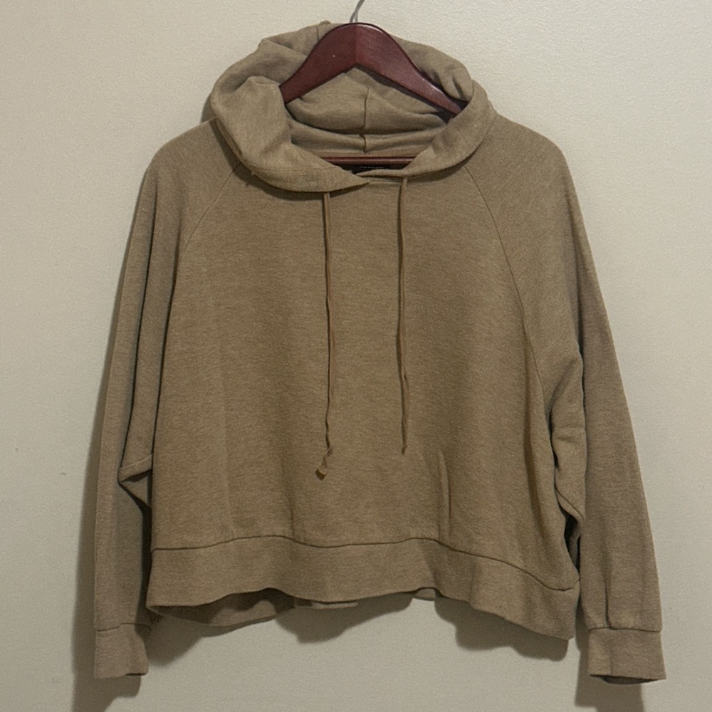 Who What Wear Cozy Women's Hooded Sweatshirt - Tan
